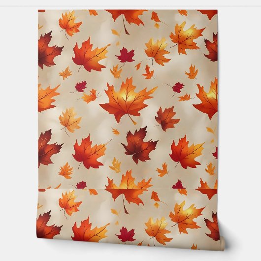Levendige Herfst Maple Leaves Peel en Stick Wall A Behang (Afrollen)