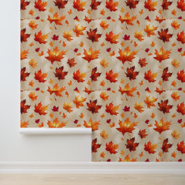Levendige Herfst Maple Leaves Peel en Stick Wall A Behang