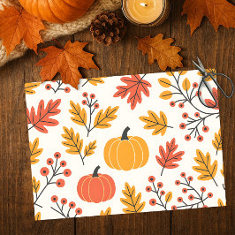 Levendige Herfst Pompoen Berry Autumn Leaves Patte Tissuepapier