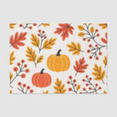 Levendige Herfst Pompoen Berry Autumn Leaves Patte Tissuepapier (Voorkant)