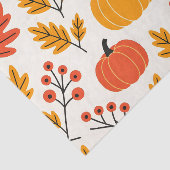Levendige Herfst Pompoen Berry Autumn Leaves Patte Tissuepapier (Detail)