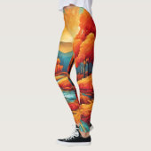 Levendige Herfst River Scene Leggings (Links)