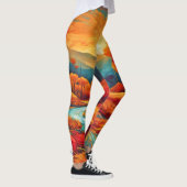 Levendige Herfst River Scene Leggings (Rechts)
