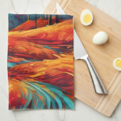 Levendige Herfst River Scene Theedoek (Quarter Fold)