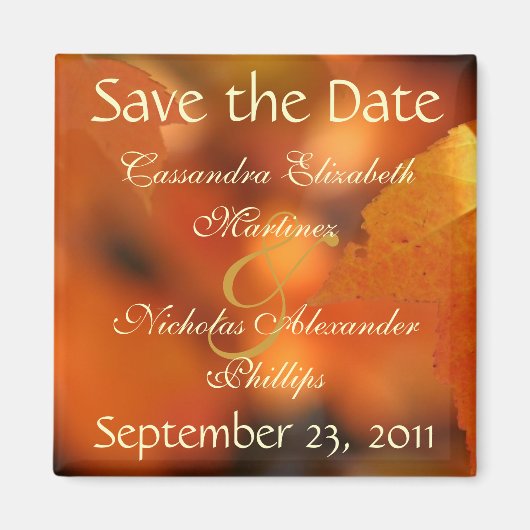 Levendige herfst Save the Date Wedding Magnet (Voorkant)