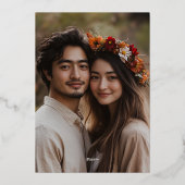 Levendige Herfst Wildflower Wedding Save the Date Folie Uitnodiging (Achterkant)