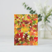 Levendige herfstbladcollage briefkaart (Staand voorkant)