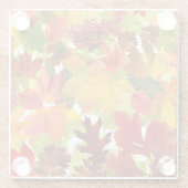 Levendige herfstbladcollage glazen onderzetter (Achterkant)