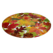 Levendige herfstbladcollage snijplank (Hoek)