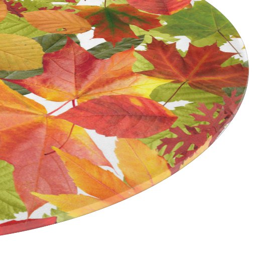 Levendige herfstbladcollage snijplank (Hoek)