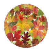 Levendige herfstbladcollage snijplank (Voorkant)
