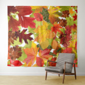 Levendige herfstbladcollage wandkleed (In Situ (horizontaal))