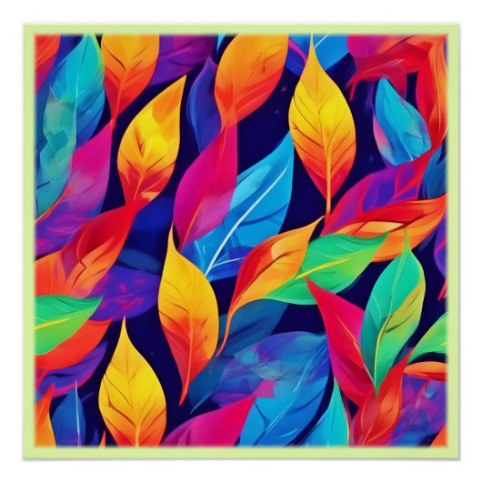 Levendige Herfstbladeren Abstracte Kunst Perfect Poster (Voorkant)