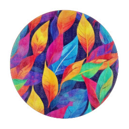 Levendige Herfstbladeren Abstracte Kunst Snijplank