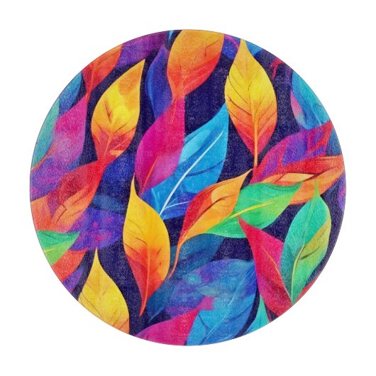 Levendige Herfstbladeren Abstracte Kunst Snijplank (Voorkant)