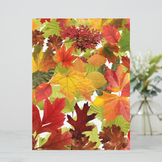 Levendige herfstbladeren collage (Staand voorkant)