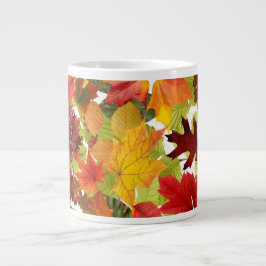 Levendige herfstbladeren collage espresso kop