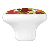 Levendige herfstbladeren collage keramische knop (Zijkant)