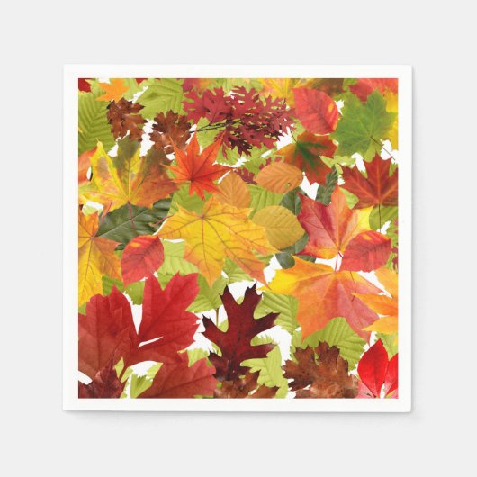 Levendige herfstbladeren collage servet (Voorkant)