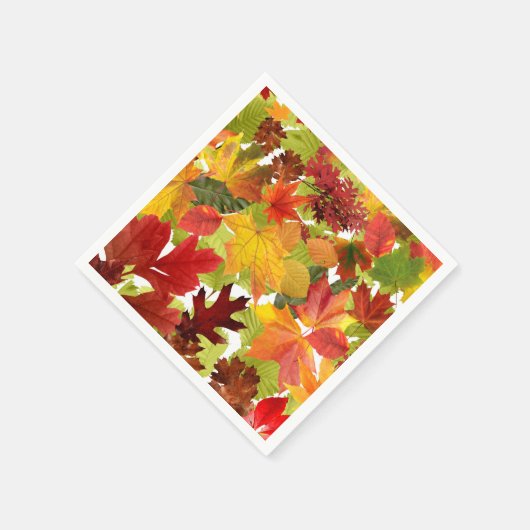 Levendige herfstbladeren collage servet (Hoek)