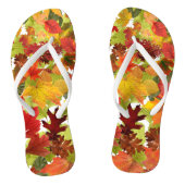 Levendige herfstbladeren collage teenslippers (Voetbed)