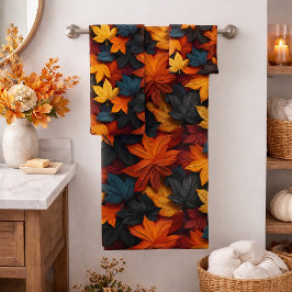 Levendige herfstbladeren - Een explosie van herfst Bad Handdoek
