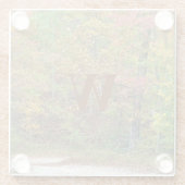 Levendige herfstbladeren Mountain Road Glazen Onderzetter (Achterkant)