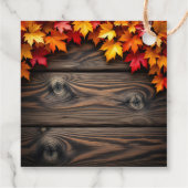 Levendige herfstbladeren rustieke houten Thanksgiv Bedankjes Labels (Achterkant)