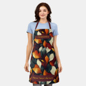 Levendige herfstbladeren Schort met aangepaste naa (Gedragen)