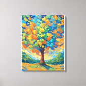 Levendige herfstboom in wervelende kleuren canvas afdruk (Voorkant)