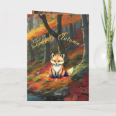 Levendige herfstbos Herfst fluistert typografie Feestdagen Kaart (Achterkant)