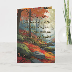Levendige Herfstbos Typografie voor Herfstfluister Feestdagen Kaart