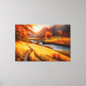 Levendige herfstbosschildering - Herfst Landschap Canvas Afdruk (Voorkant)