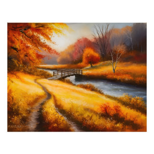 Levendige herfstbosschildering - Herfst Landschap Foto Afdruk