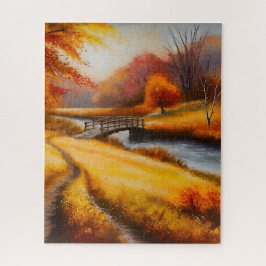 Levendige herfstbosschildering - Herfst Landschap Legpuzzel (Verticaal)