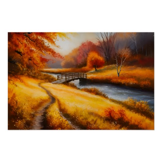 Levendige herfstbosschildering - Herfst Landschap Perfect Poster (Voorkant)