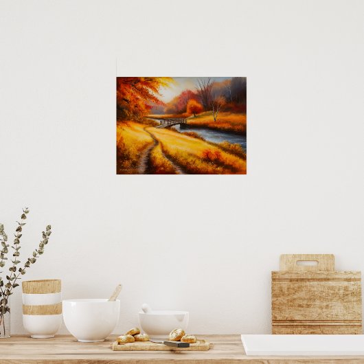 Levendige herfstbosschildering - Herfst Landschap Poster (Keuken)