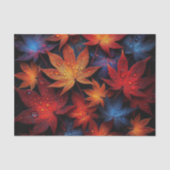 Levendige herfstesdoorn bladeren met waterdruppels tissuepapier (Voorkant)