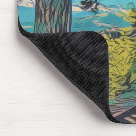 Levendige herfstpad mousepad muismat (Hoek)