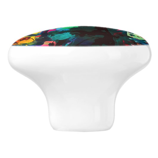 Levendige herfstschoonheid keramische knop (Zijkant)