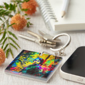 Levendige herfstschoonheid sleutelhanger (Voorkant Rechts)