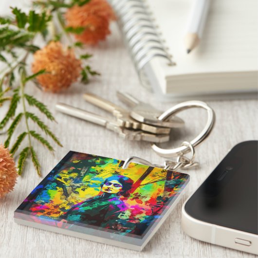 Levendige herfstschoonheid sleutelhanger (Voorkant Rechts)