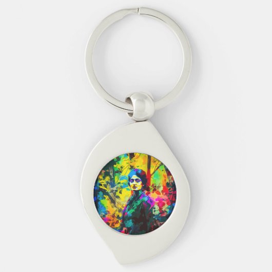 Levendige herfstschoonheid sleutelhanger (Voorkant)