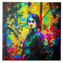 Levendige herfstschoonheid tegeltje