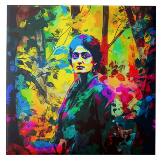 Levendige herfstschoonheid tegeltje (Voorkant)