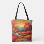 Levendige herfstsfeer in Fall River Tote Bag (Achterkant)