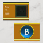 LEVENDIGE HERINNERING2 MONOGRAM edelsteen blauw Visitekaartje (Voorkant / Achterkant)