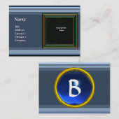 LEVENDIGE HERINNERING3 MONOGRAM edelsteen  blauw Visitekaartje (Voorkant / Achterkant)