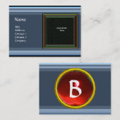 LEVENDIGE HERINNERING3 MONOGRAM edelsteen rood Visitekaartje (Voorkant / Achterkant)