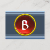 LEVENDIGE HERINNERING3 MONOGRAM edelsteen rood Visitekaartje (Achterkant)